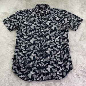 Blackcraft Cult Shirt Mens Small Black AOP Death Head Moth Gothic Emo Horror